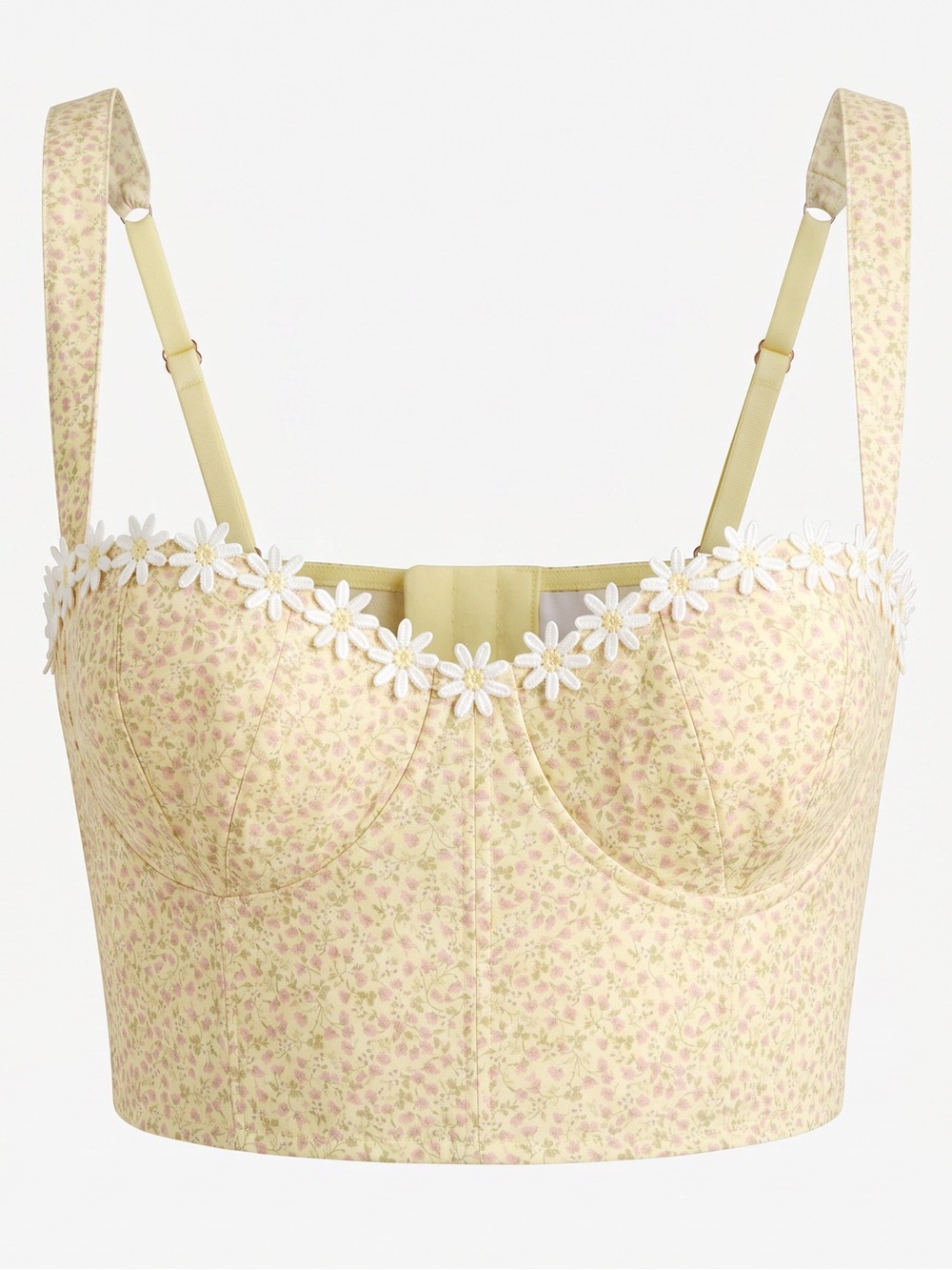 Urban Outfitters Corset Top Large Floral Daisy NWT Yellow Cottagecore Fairycore